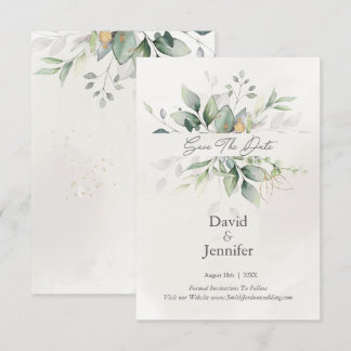 Goud Groene Eucalyptus Save The Date