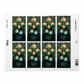 Goud Groene Kerst Ornamente Adres Etiket (Full Sheet)
