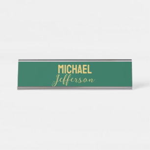 Goud groene kleur elegante moderne minimalistische bureau naambordje