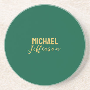 Goud groene kleur elegante moderne minimalistische zandsteen onderzetter