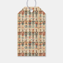 Goud & Groene Notenkraker Collage Cadeaulabel