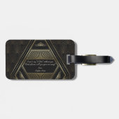 Goud Grote Gatsby Art Deco 20s Bagagelabel (Achterkant horizontaal)