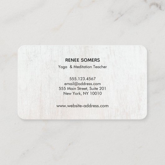 Goud Gyan Mudra Hand Meditatie Leraar Vierkant B Visitekaartje (Achterkant)