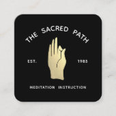 Goud Gyan Mudra Meditatie Leraar Vierkant Zaken Vierkante Visitekaartje (Voorkant)