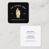 Goud Gyan Mudra Meditatie Leraar Vierkant Zaken Vierkante Visitekaartje (Voorkant / Achterkant)
