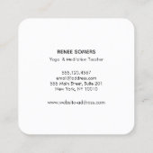 Goud Gyan Mudra Meditatie Leraar Vierkant Zaken Vierkante Visitekaartje (Achterkant)