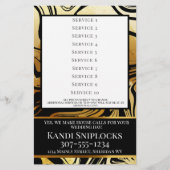 Goud haar stylist nagels make-up salon prijslijst flyer (Voorkant)