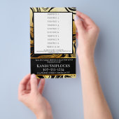 Goud haar stylist nagels make-up salon prijslijst flyer (Hand)