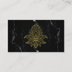 ** Goud Hamsa Zwart Wit Marmer Heilig Visitekaartje