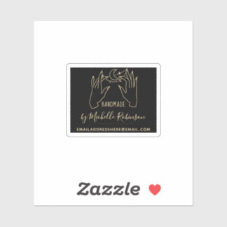 Goud Hand-getrokken Maan Handgeschreven Naam Handg Sticker