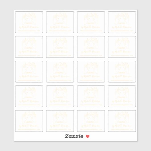 Goud Hand-getrokken Maan Handgeschreven Naam Handg Sticker (Vel)