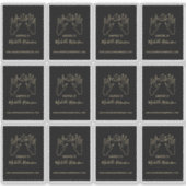 Goud Hand-getrokken Maan Script Naam Handmade Door Sticker (Voorkant)