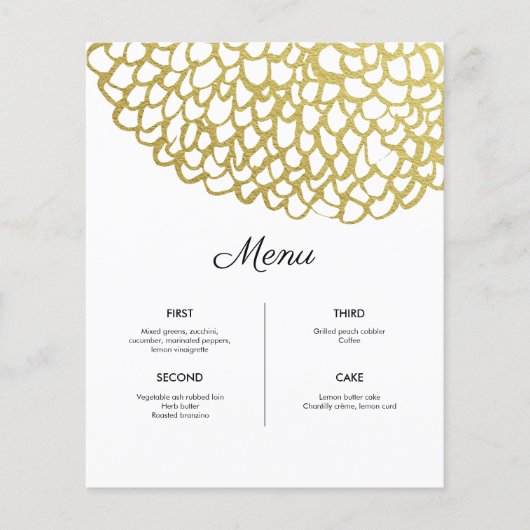 Goud Hand-getrokken Petal Patroon Wedding (Voorkant)