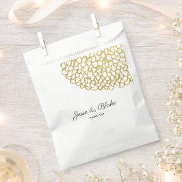 Goud Hand-getrokken Petal Patroon Wedding Bedankzakje