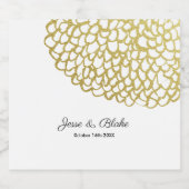 Goud Hand-getrokken Petal Patroon Wedding Bier Etiket (Enkel label)