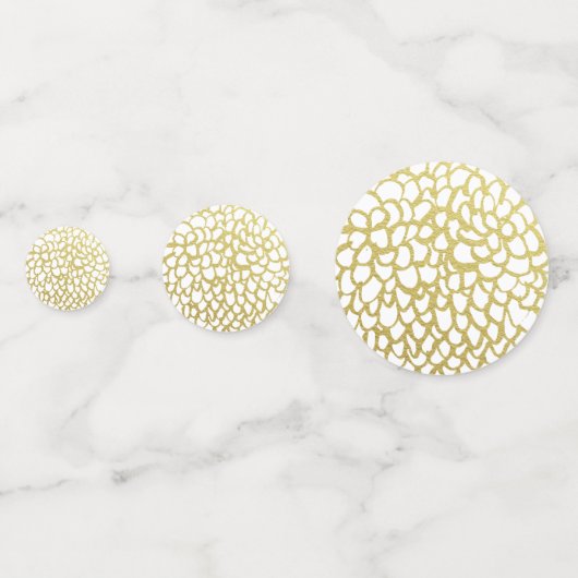 Goud Hand-getrokken Petal Patroon Wedding Confetti (Achterkanten)