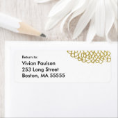 Goud Hand-getrokken Petal Patroon Wedding Etiket (Insitu)