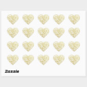 Goud Hand-getrokken Petal Patroon Wedding Hart Sticker (Vel)