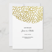 Goud Hand-getrokken Petal Patroon Wedding Kaart (Voorkant)