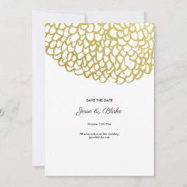 Goud Hand-getrokken Petal Patroon Wedding Kaart