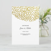 Goud Hand-getrokken Petal Patroon Wedding Kaart (Staand voorkant)