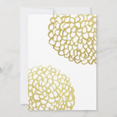 Goud Hand-getrokken Petal Patroon Wedding Kaart (Achterkant)