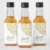 Goud Hand-getrokken Petal Patroon Wedding Likeurfles Etiket (Flessen)