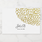 Goud Hand-getrokken Petal Patroon Wedding Likeurfles Etiket (Enkel label)