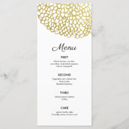 Goud Hand-getrokken Petal Patroon Wedding Menu