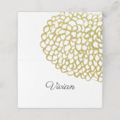 Goud Hand-getrokken Petal Patroon Wedding Plaatskaartje (Buitenkant ongevouwen)