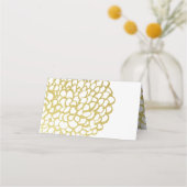 Goud Hand-getrokken Petal Patroon Wedding Plaatskaartje (Achterkant)