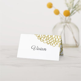 Goud Hand-getrokken Petal Patroon Wedding Plaatskaartje
