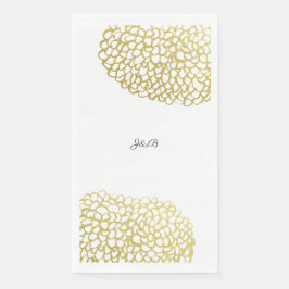 Goud Hand-getrokken Petal Patroon Wedding Servet