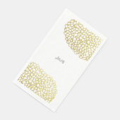 Goud Hand-getrokken Petal Patroon Wedding Servet (Hoek)