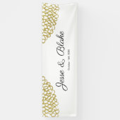 Goud Hand-getrokken Petal Patroon Wedding Spandoek (Verticaal)