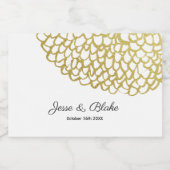 Goud Hand-getrokken Petal Patroon Wedding Sparkling Wijnetiket (Enkel label)