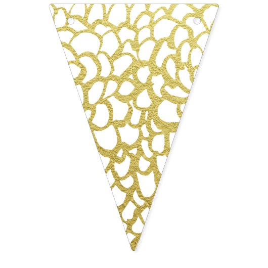 Goud Hand-getrokken Petal Patroon Wedding Vlaggetjes (Eerste vlag)