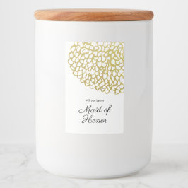 Goud Hand-getrokken Petal Patroon Wedding Voedselcontainer Etiket