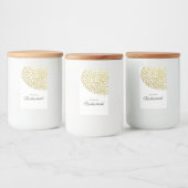 Goud Hand-getrokken Petal Patroon Wedding Voedselcontainer Etiket (Flessen)