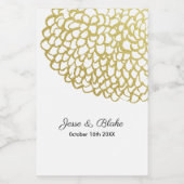 Goud Hand-getrokken Petal Patroon Wedding Voedselcontainer Etiket (Enkel label)