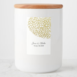 Goud Hand-getrokken Petal Patroon Wedding Voedselcontainer Etiket