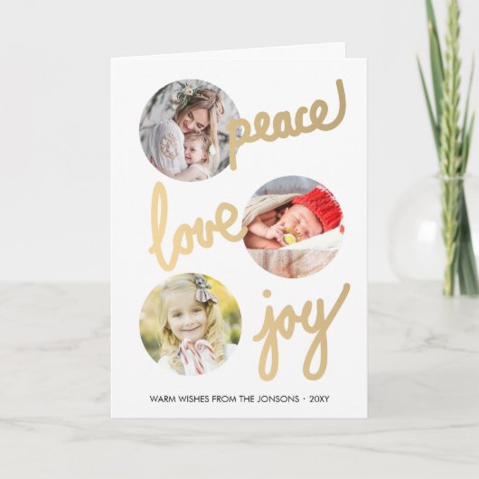 Goud Handgeschreven Feestdagen 3 Photo Collage Kaa (Voorkant)