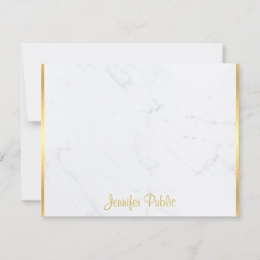 Goud Handgeschreven Monogram Marmeren Sjabloon Ele (Achterkant)