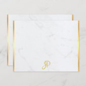 Goud Handgeschreven Monogram Marmeren Sjabloon Ele (Voorkant / Achterkant)