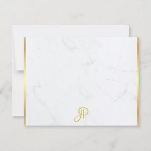 Goud Handgeschreven Monogram Marmeren Sjabloon Ele
