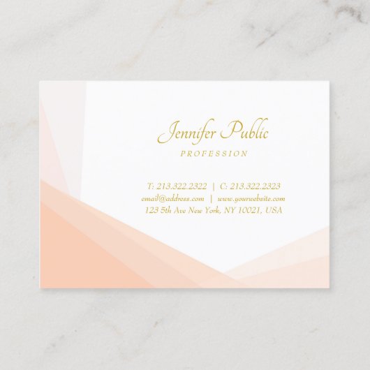 Goud Handgeschreven Naam Elegant Modern Trendy Visitekaartje (Achterkant)