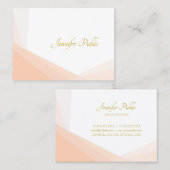 Goud Handgeschreven Naam Elegant Modern Trendy Visitekaartje (Voorkant / Achterkant)