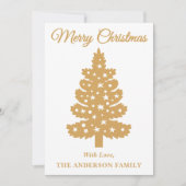 Goud handgeschreven script kerstboom feestdagenkaart (Voorkant)