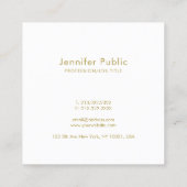 Goud handgeschreven script legant minimalist rendy vierkante visitekaartje (Achterkant)