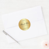 Goud Handgeschreven Script Sjabloon Dank u Glamour Ronde Sticker (Envelop)